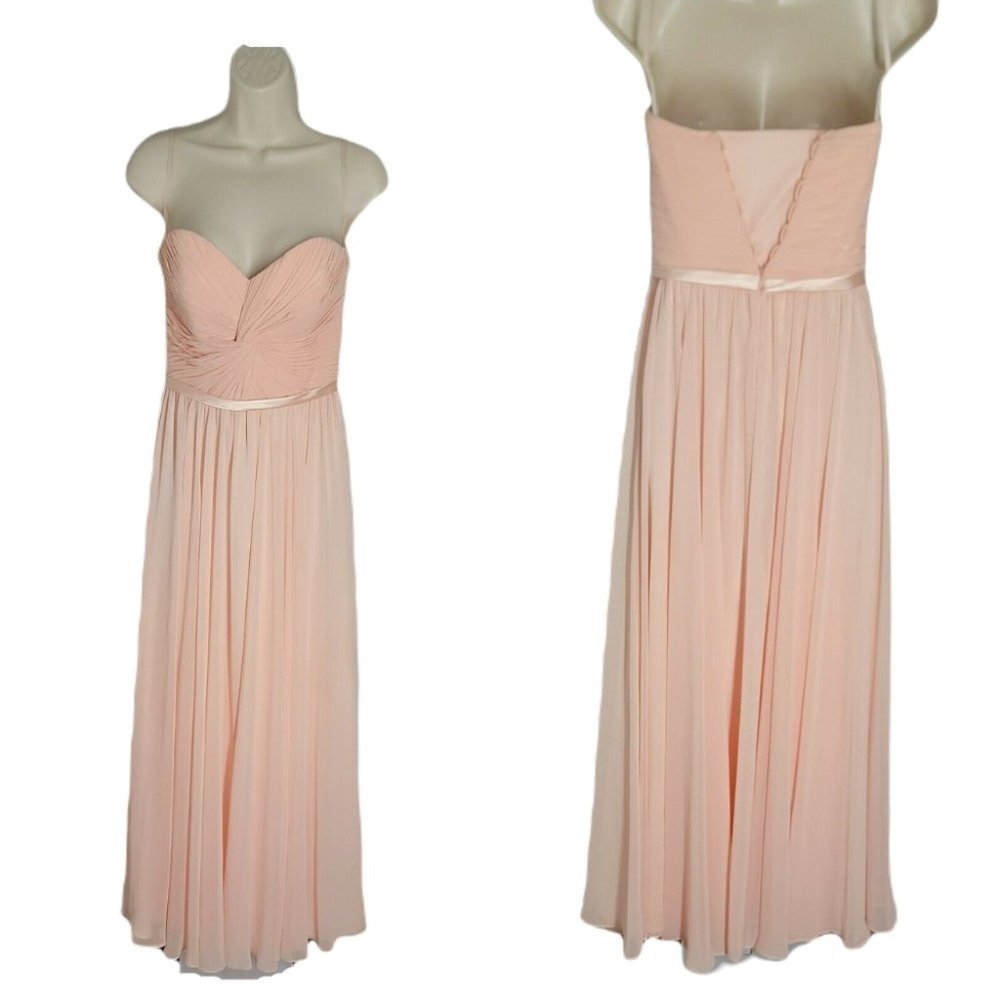 Meier Formal Sleeveless Dress ~ Sweetheart Neck ~ Sz 8 ~ Long ~ Peach